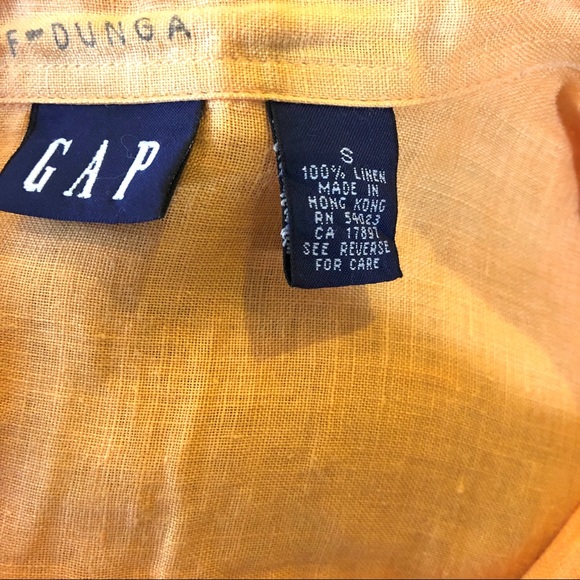Gap 💯 Linen Button Down Shirt Orange Size S - Picture 5 of 5